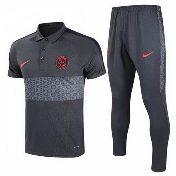 Polo Paris Saint Germain Komplett Set 2020-21 Grau